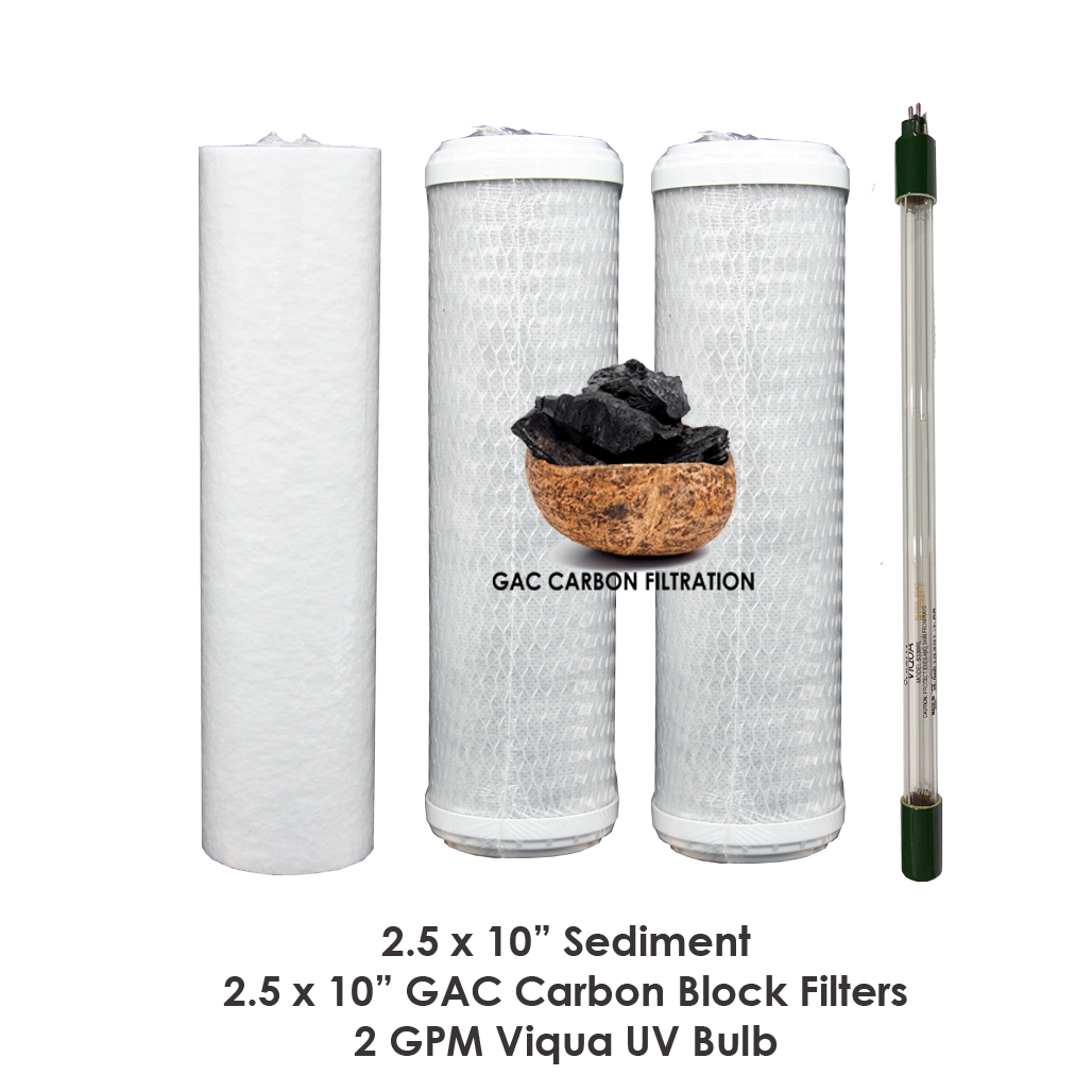 2.5 x 10" GAC Filter Set with 2.0 GPM Viqua UV Bulb